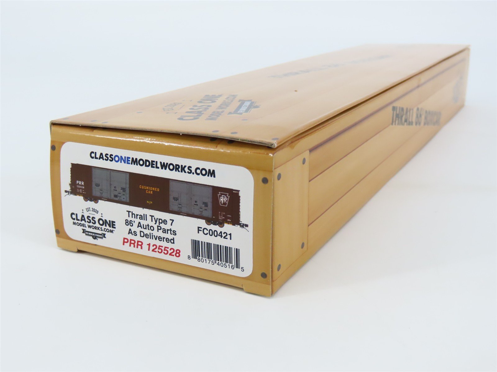HO Scale Class One Models FC00421 PRR Railway 86' Auto Parts Boxcar #125528