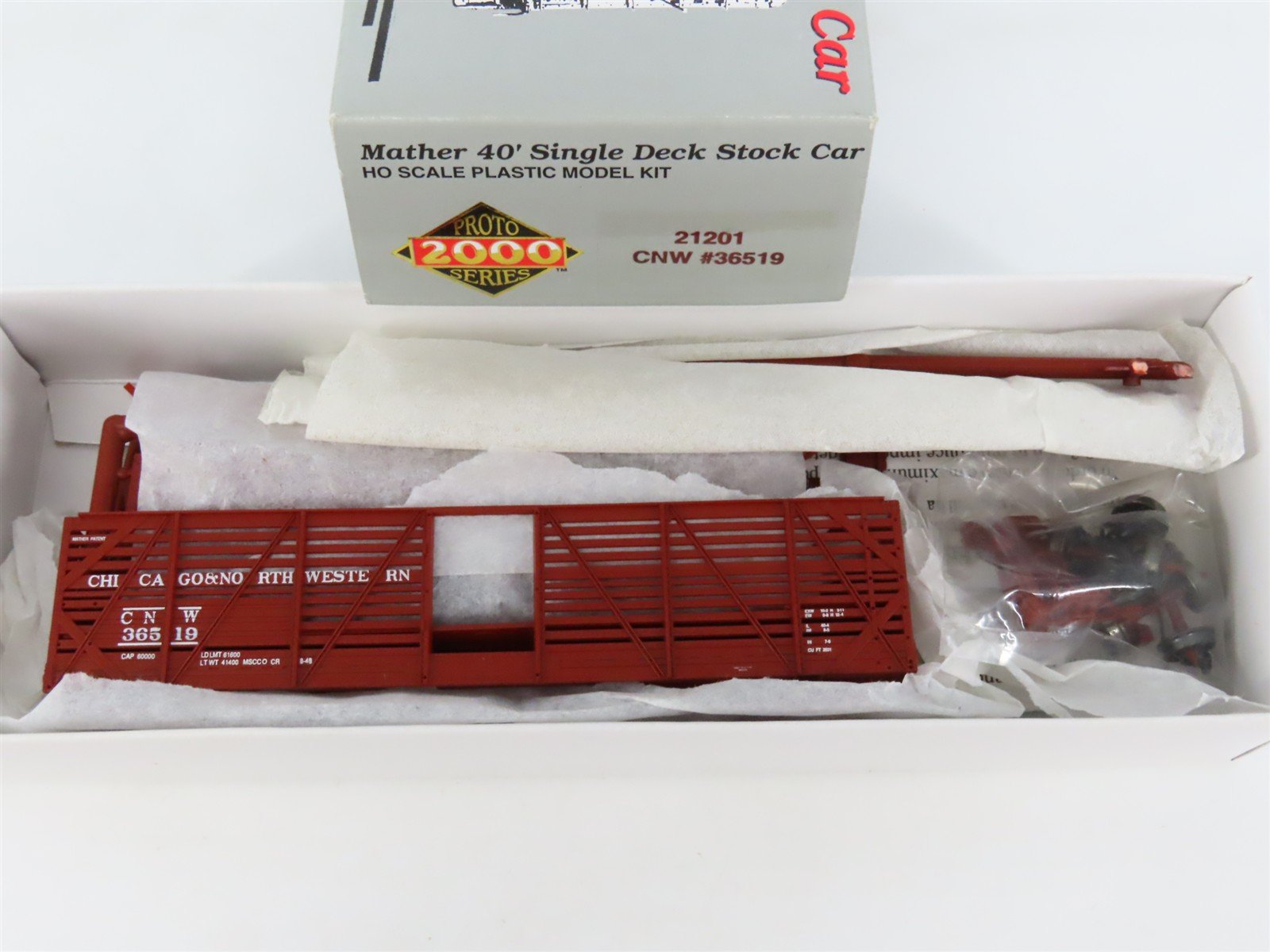 HO Scale PROTO 2000 Kit #21201 CNW Chicago North Western 40' Stock Car #36519