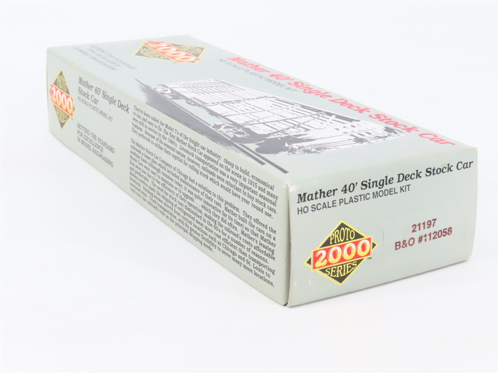 HO Scale PROTO 2000 Kit 21197 B&O Baltimore & Ohio 40' Stock Car #112058