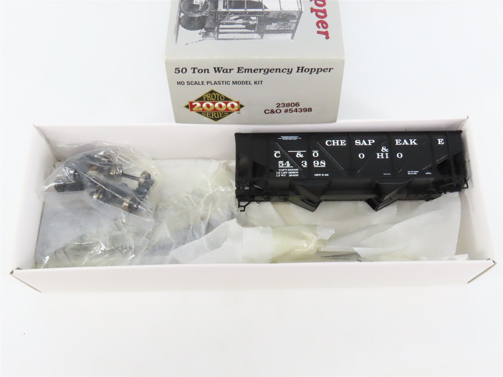 HO Scale PROTO 2000 Kit 23806 C&O Chesapeake & Ohio 2-Bay Open Hopper #54398