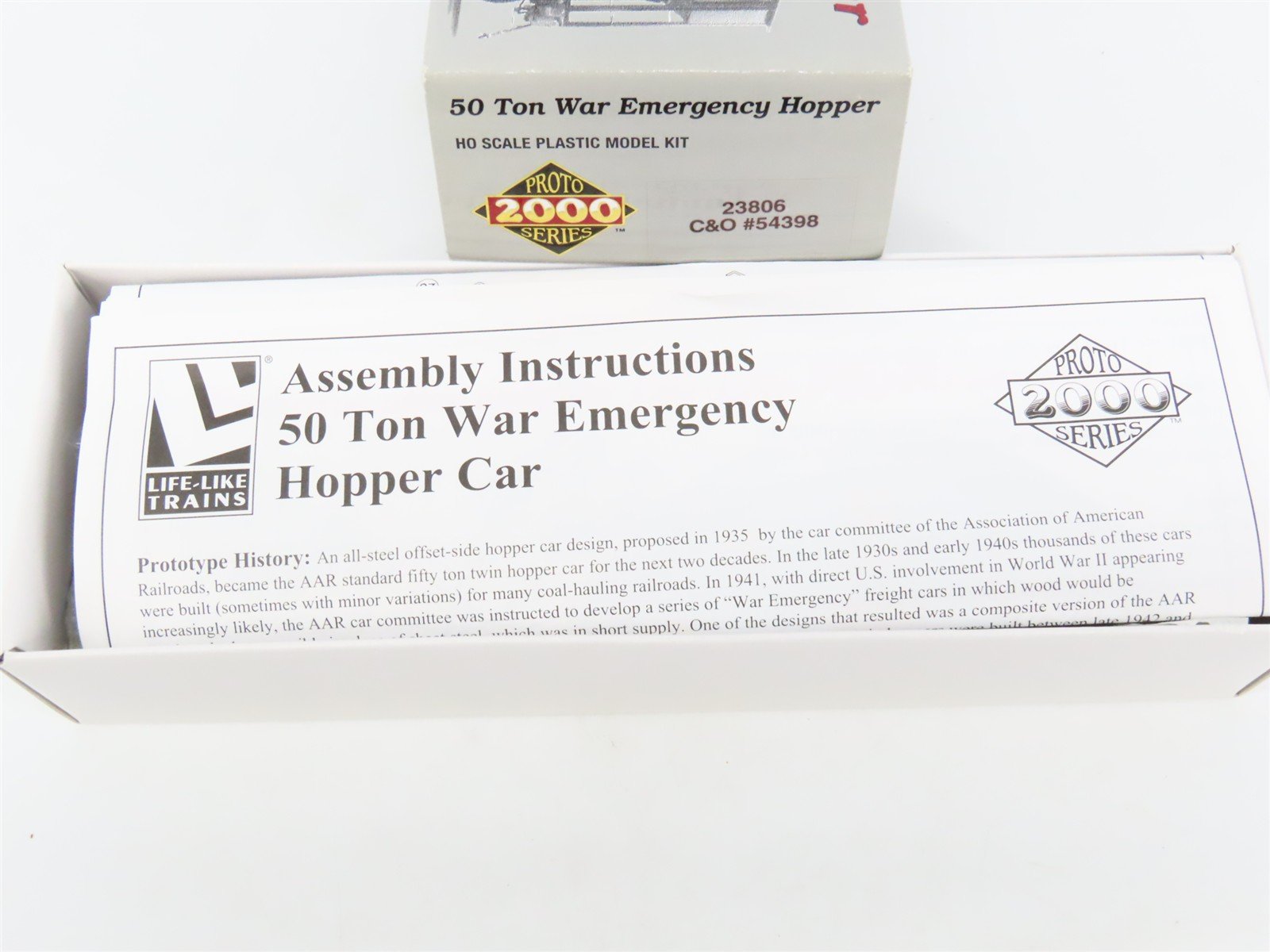HO Scale PROTO 2000 Kit 23806 C&O Chesapeake & Ohio 2-Bay Open Hopper #54398