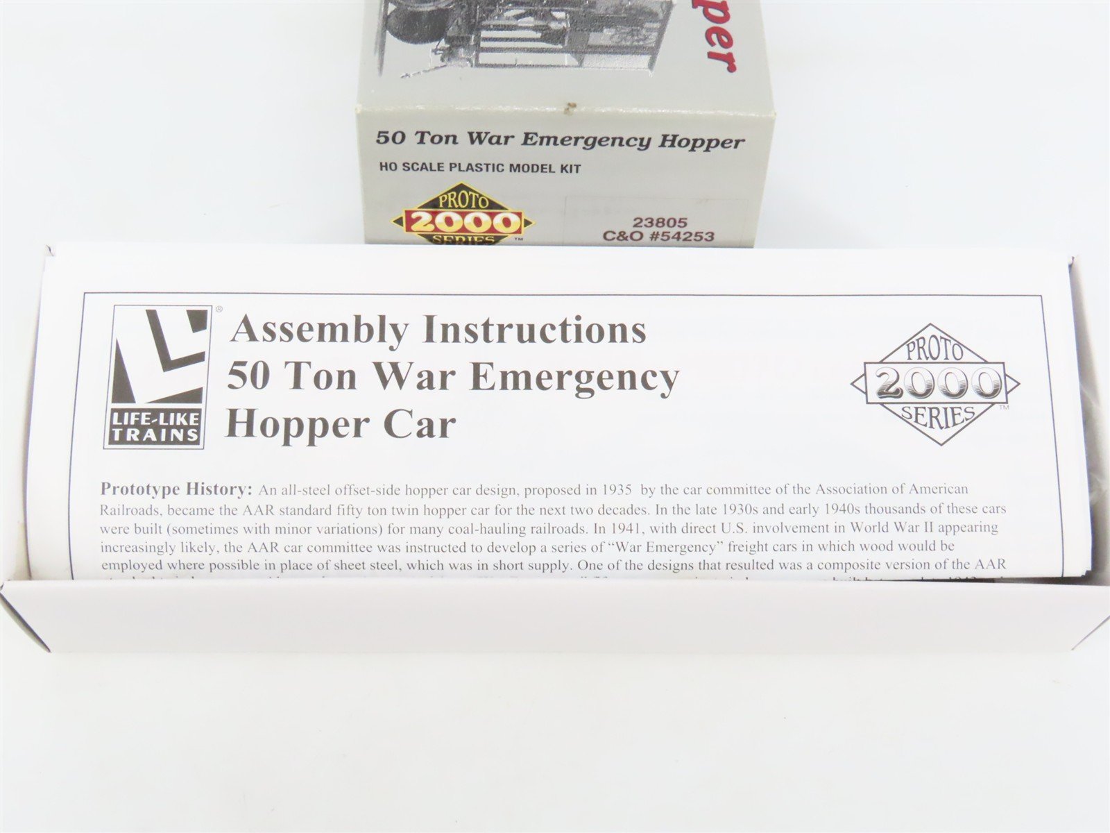 HO Scale PROTO 2000 Kit #23805 C&O Chesapeake & Ohio 2-Bay Open Hopper #54253