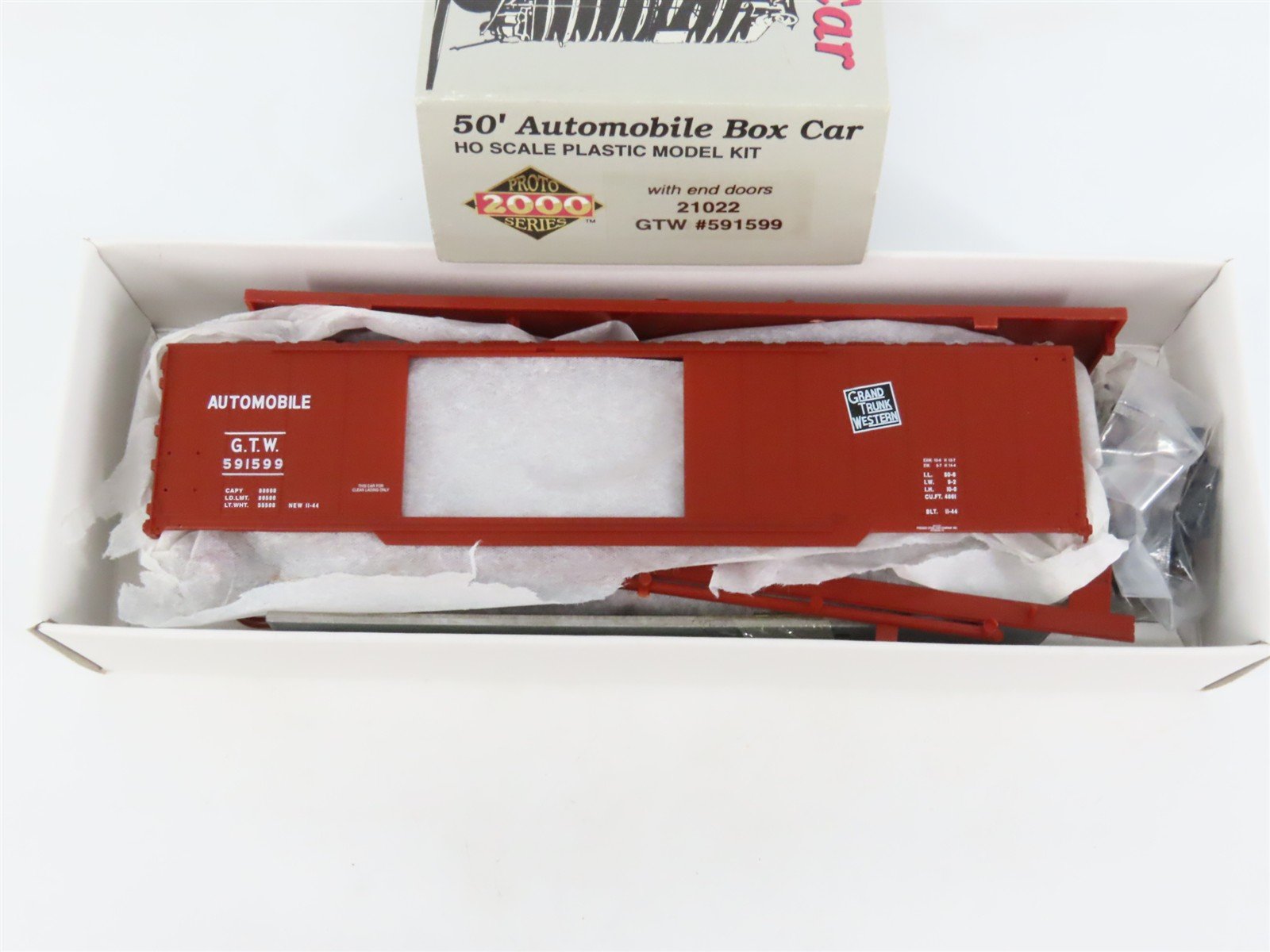 HO Scale PROTO 2000 Kit #21022 GTW Grand Trunk Western 50' Box Car #591599
