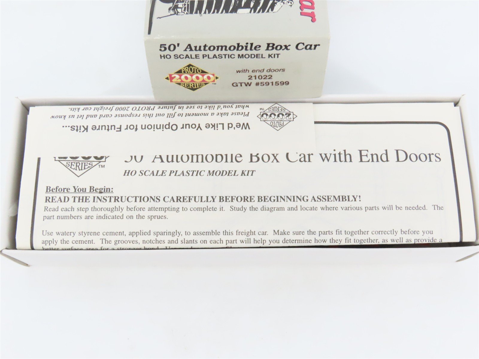 HO Scale PROTO 2000 Kit #21022 GTW Grand Trunk Western 50' Box Car #591599