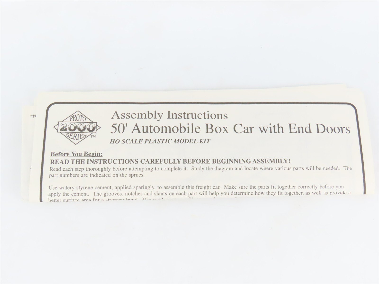 HO Scale PROTO 2000 Kit #21016 CB&Q Burlington Route 50' Auto Box Car #48563