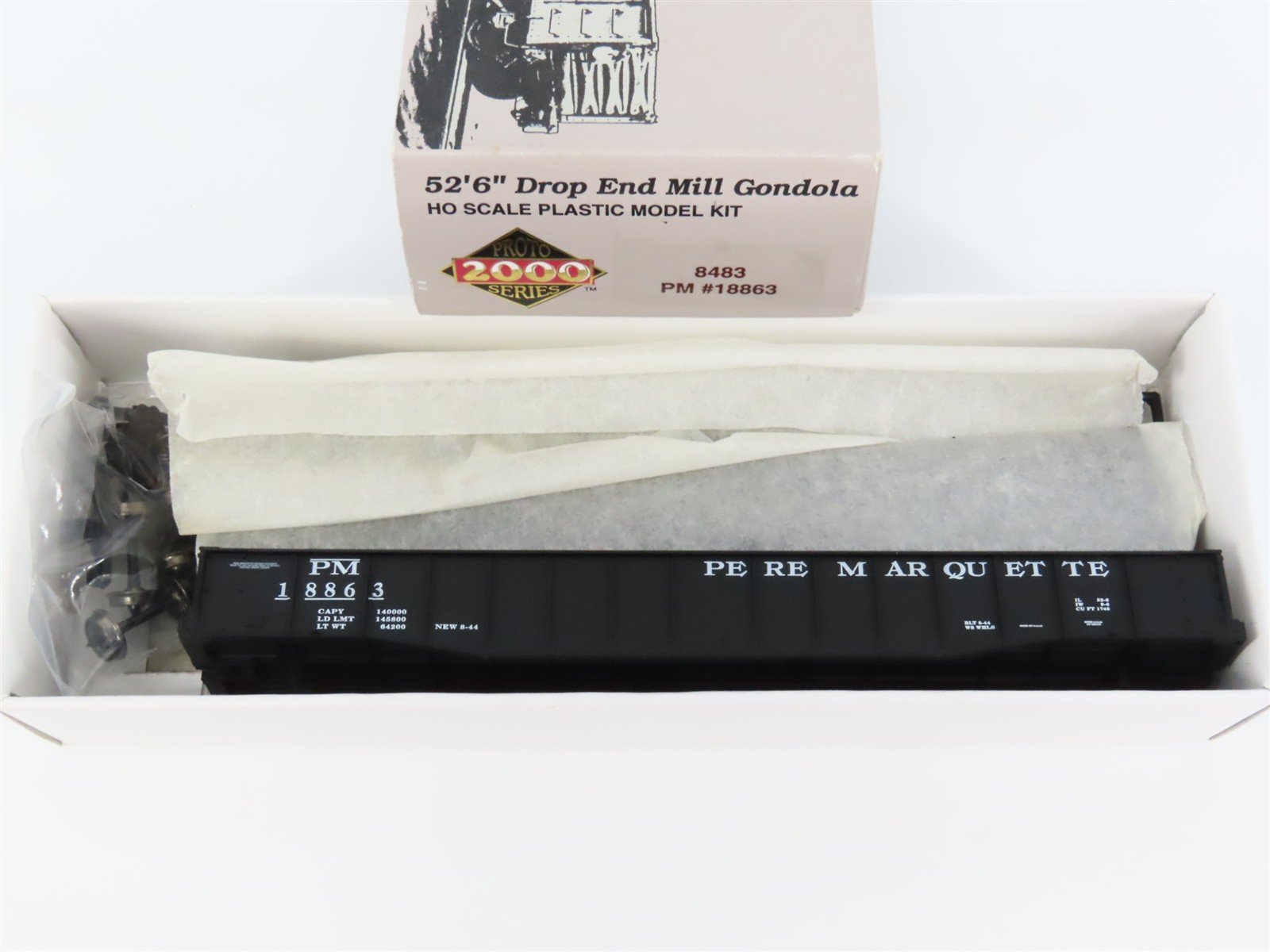 HO Scale PROTO 2000 Kit #8483 PM Pere Marquette 52' 6" Mill Gondola #18863