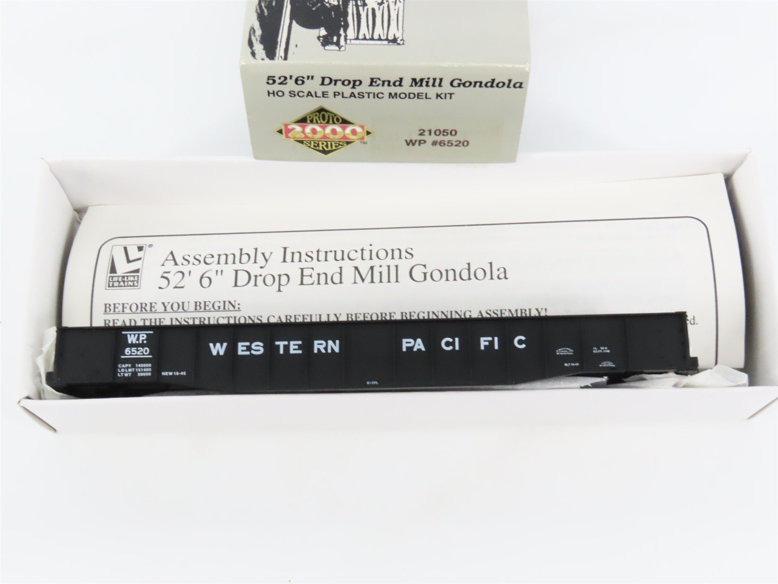 HO Scale PROTO 2000 Kit #21050 WP Western Pacific 52' 6" Mill Gondola #6520