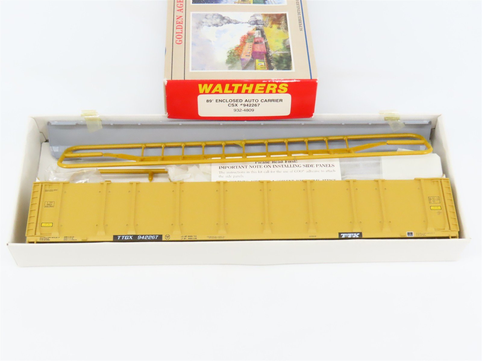 HO Scale Walthers Kit #932-4809 TTGX CSX 89' Enclosed Auto Carrier #942267