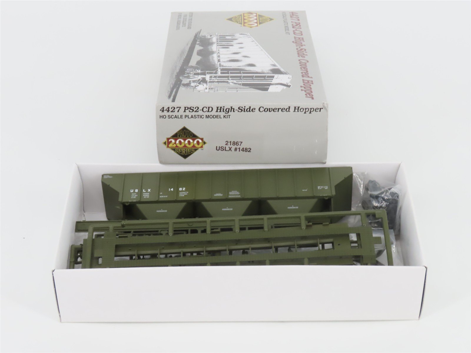 HO Scale PROTO 2000 Kit #21867 USLX 3-Bay High Side Covered Hopper #1482
