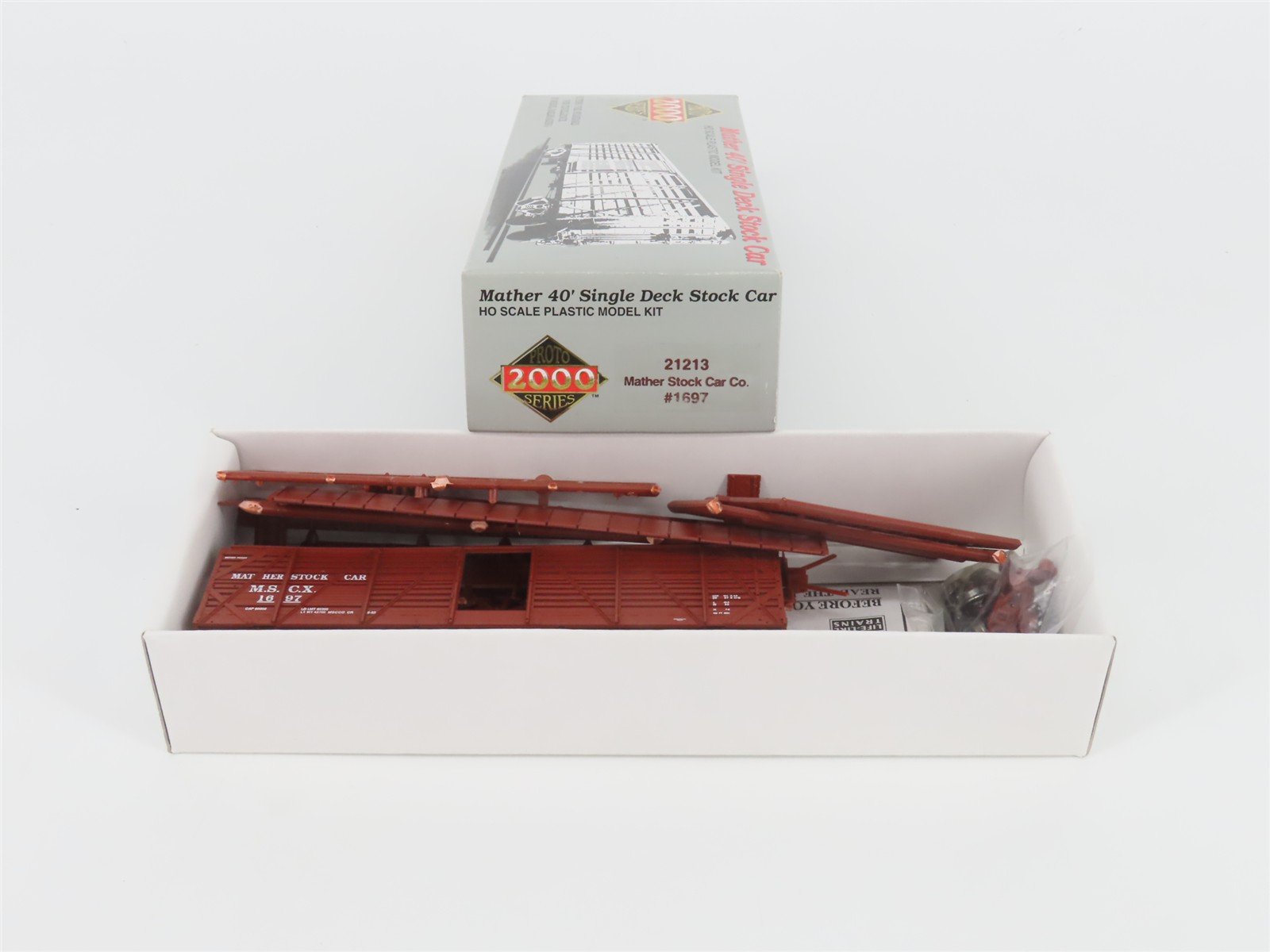 HO Scale PROTO 2000 Kit #21213 MSCX Mather 40' Single Deck Stock Car #1697