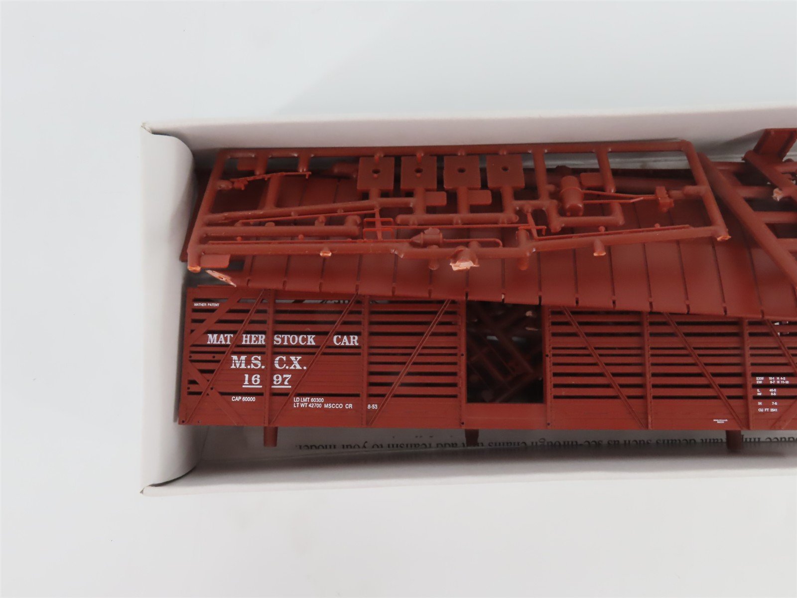 HO Scale PROTO 2000 Kit #21213 MSCX Mather 40' Single Deck Stock Car #1697