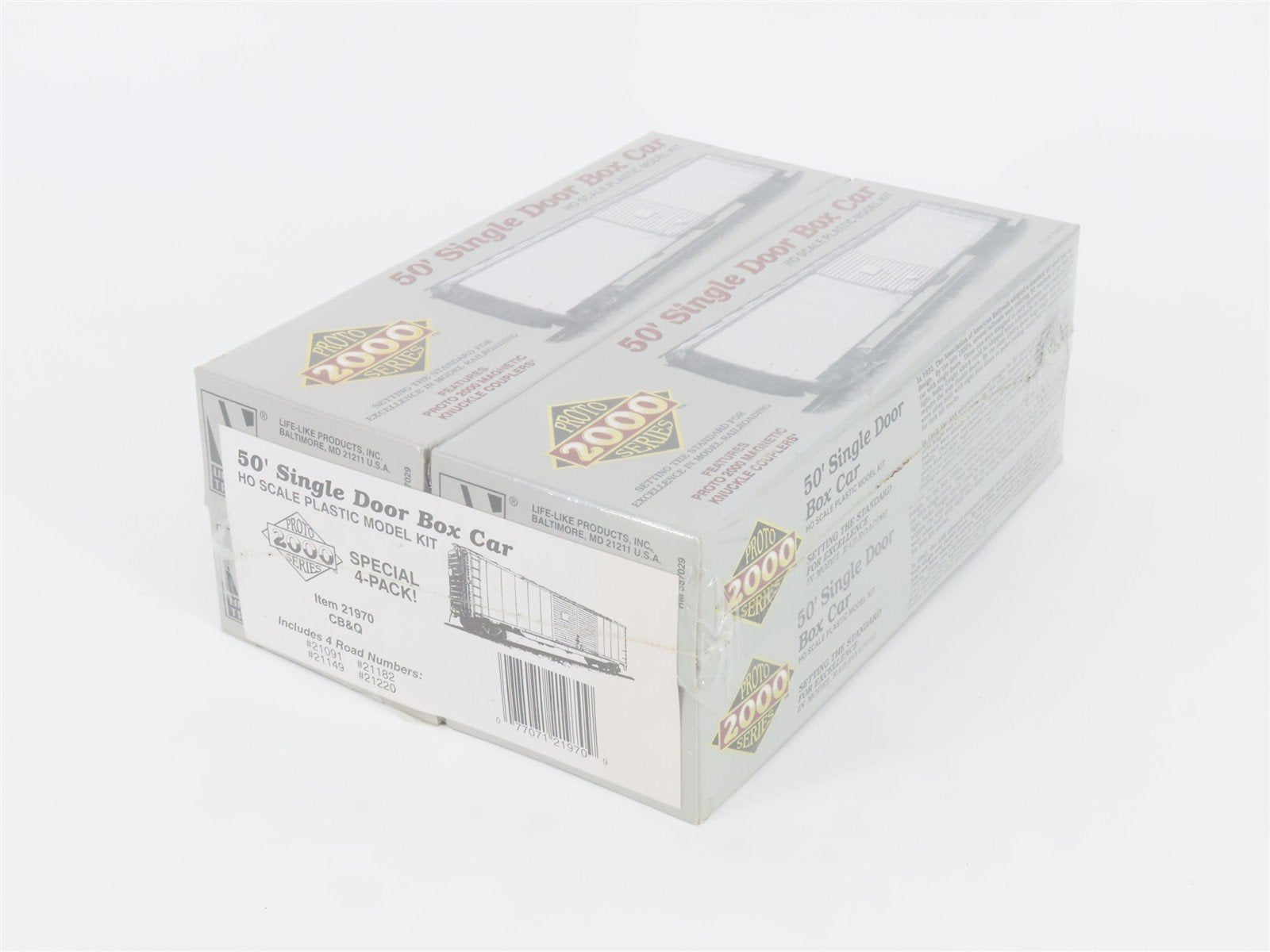 HO Scale PROTO 2000 Kit #21970 CB&Q Burlington Route 50' Box Car 4-Pack Sealed
