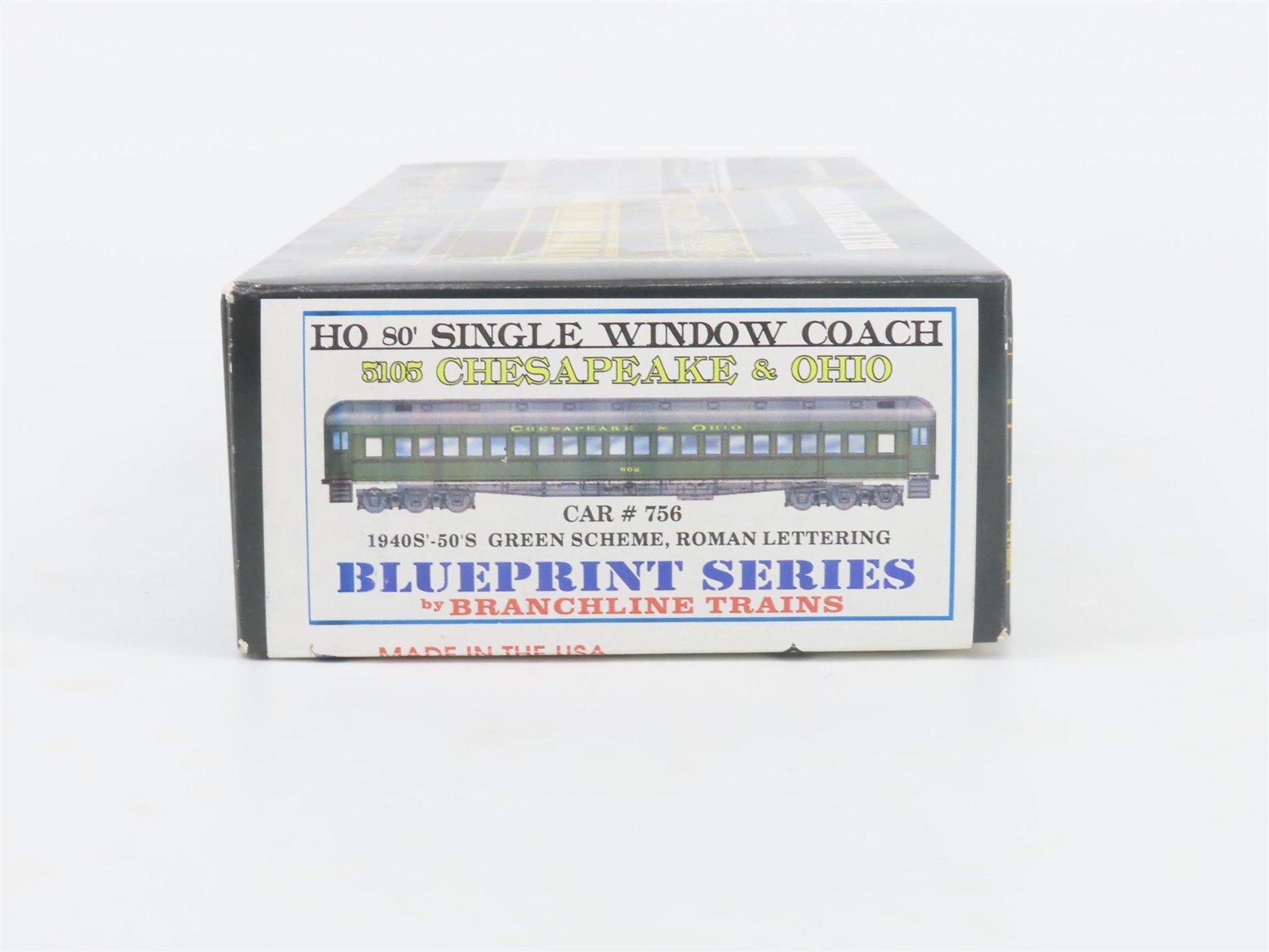 HO Scale Branchline 5105 C&O Chesapeake & Ohio 80' Coach Passenger Car #756 Kit