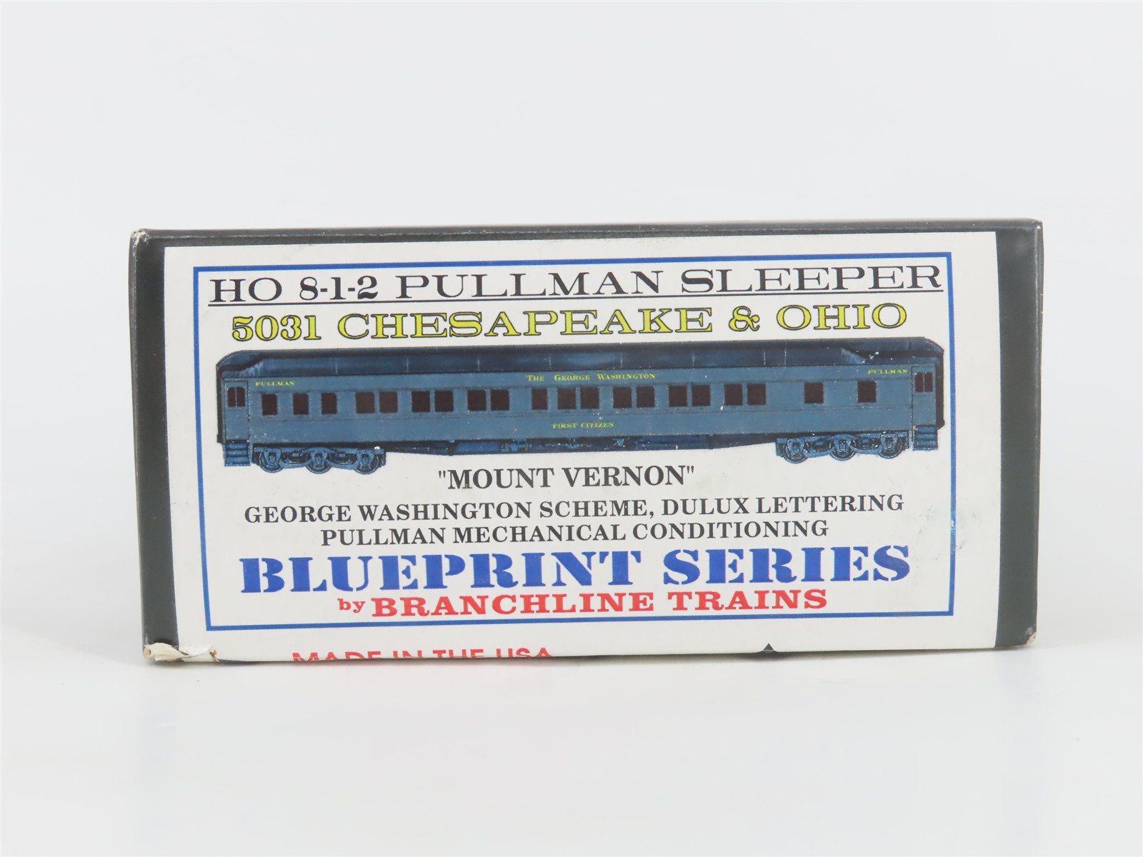 HO Scale Branchline 5031 C&O Chesapeake & Ohio 8-1-2 Sleeper Passenger Car Kit
