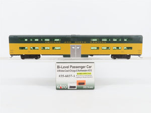 HO Scale Kato 35-6037-1 CNW Railway Bi-Level Coach Passenger Car #310 w/Lights
