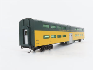 HO Scale Kato 35-6037-1 CNW Railway Bi-Level Coach Passenger Car #310 w/Lights