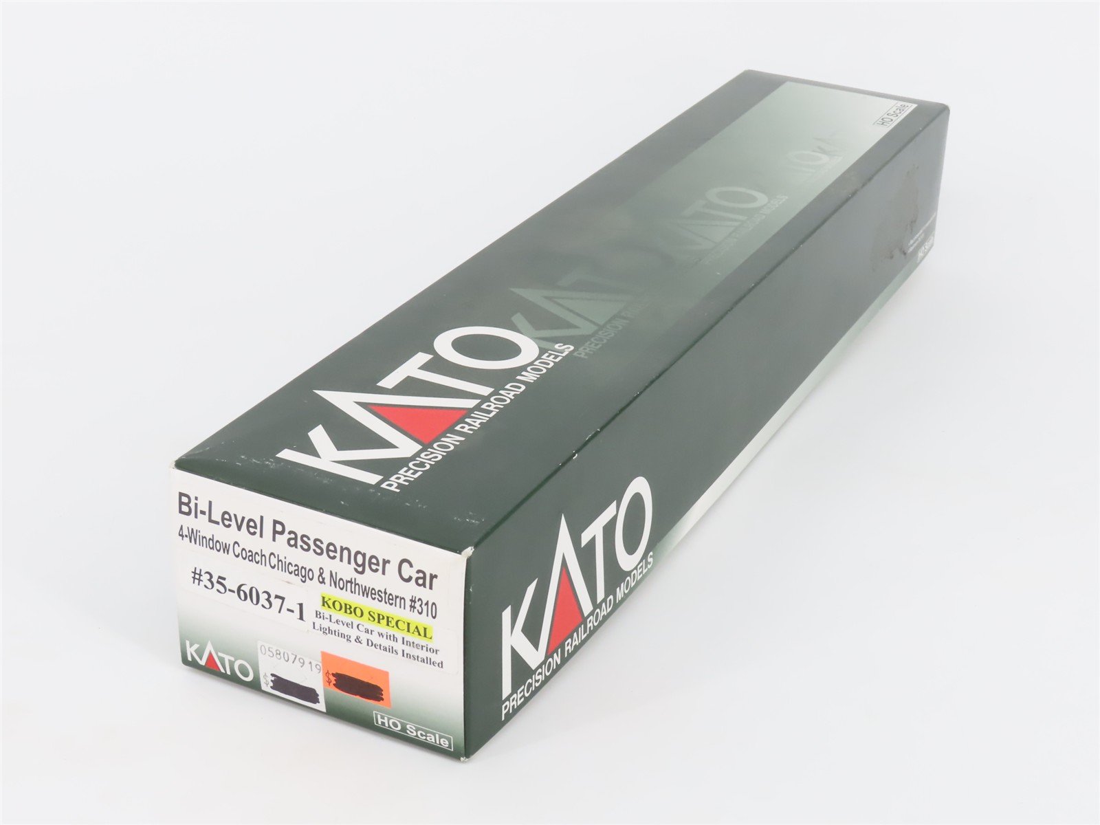 HO Scale Kato 35-6037-1 CNW Railway Bi-Level Coach Passenger Car #310 w/Lights