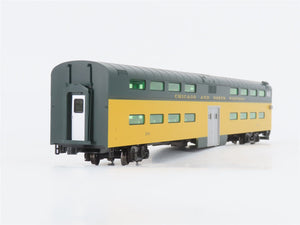 HO Scale Kato 35-6026 CNW Railway Bi-Level Coach Passenger Car #184 w/Lights