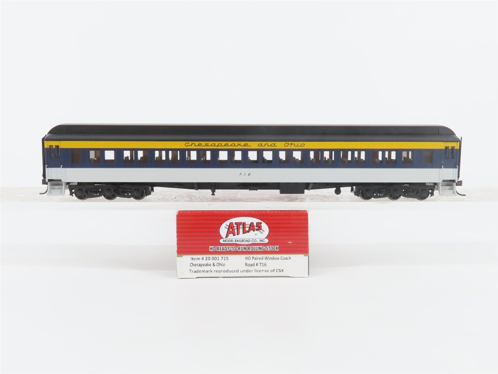 HO Scale Atlas 20001715 C&O Chesapeake & Ohio Coach Passenger Car #716