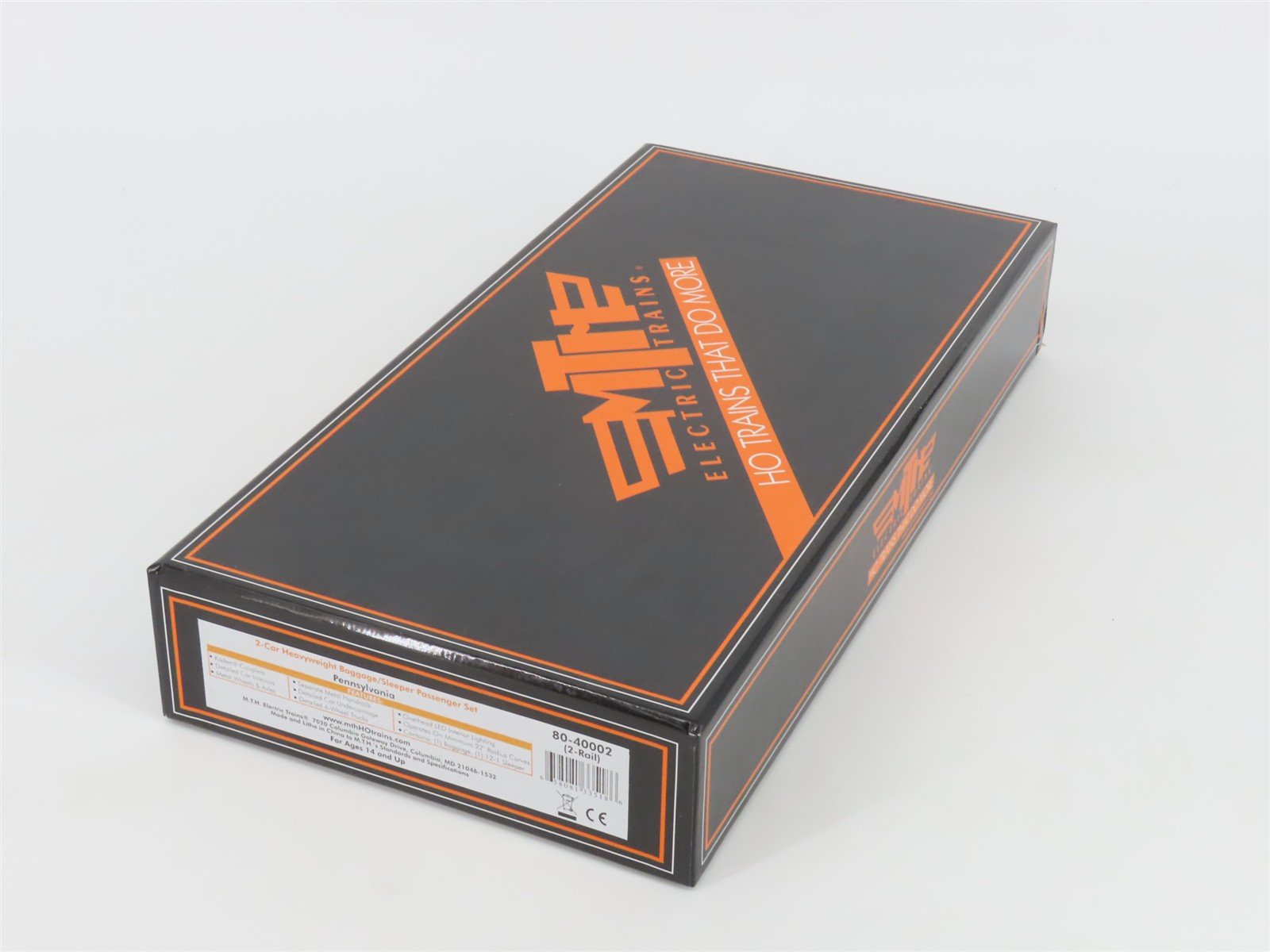 HO Scale MTH 80-40002 Pullman HW Baggage/Sleeper Passenger 2-Car Set w/Lights