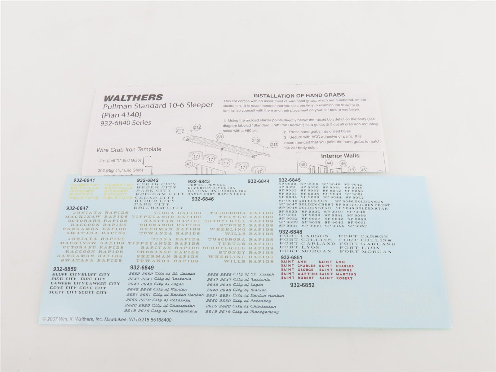 HO Scale Walthers RTR 932-6849 C&O Chesapeake & Ohio 10-6 Sleeper Passenger Car