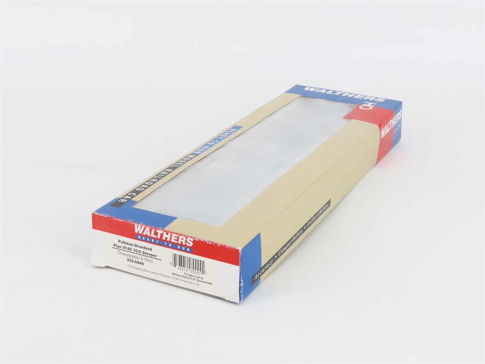 HO Scale Walthers RTR 932-6849 C&O Chesapeake & Ohio 10-6 Sleeper Passenger Car