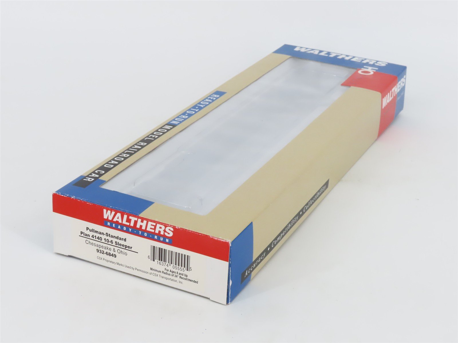 HO Scale Walthers RTR 932-6849 C&O Chesapeake & Ohio 10-6 Sleeper Passenger Car