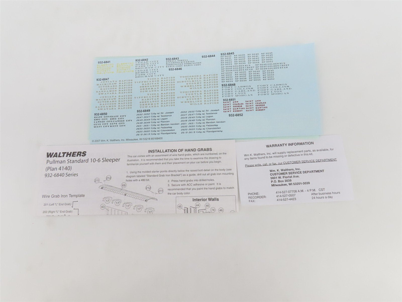 HO Scale Walthers RTR 932-6849 C&O Chesapeake & Ohio 10-6 Sleeper Passenger Car