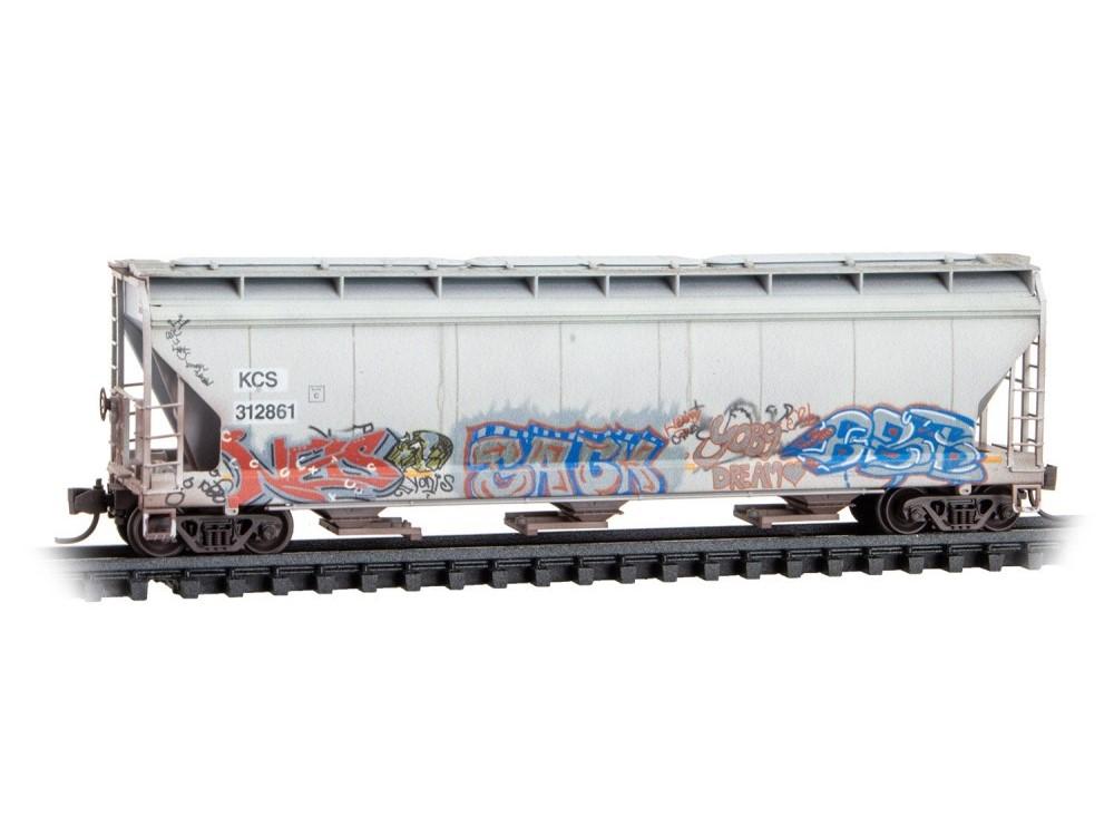 N Micro-Trains MTL 98305106 CPKC Heritage 3-Bay Cover Hoppers 2-Pack w/ Graffiti