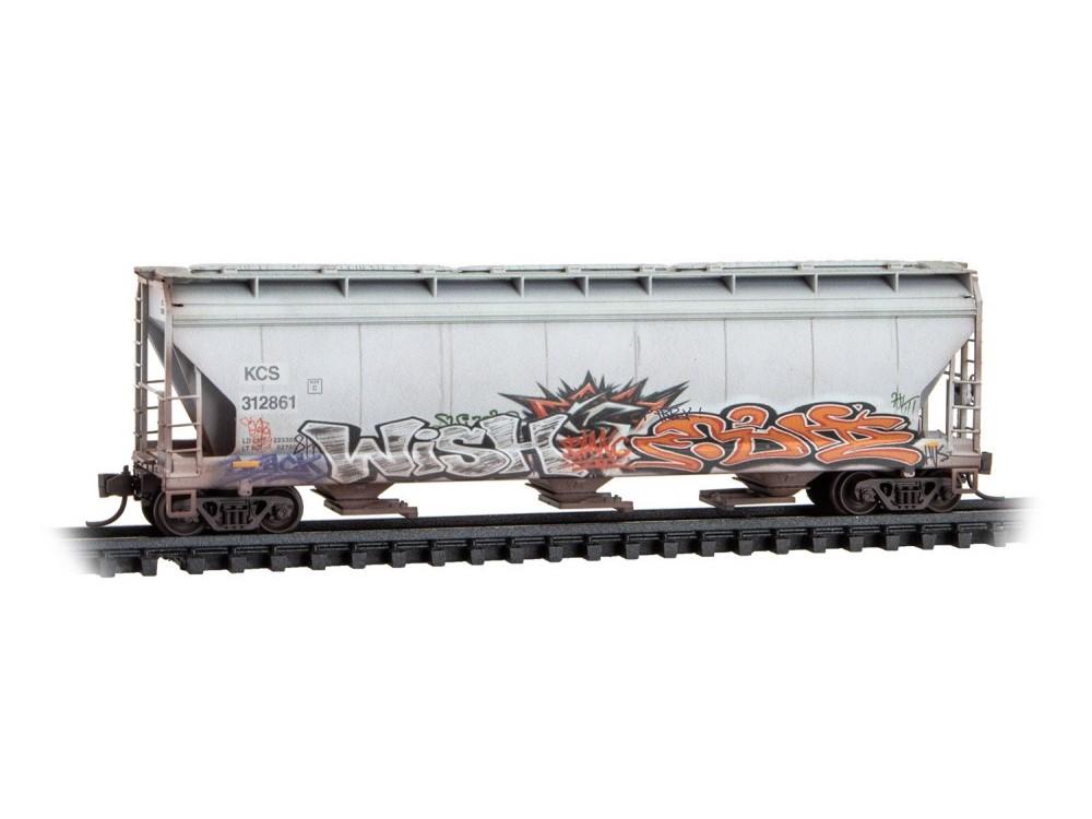 N Micro-Trains MTL 98305106 CPKC Heritage 3-Bay Cover Hoppers 2-Pack w/ Graffiti