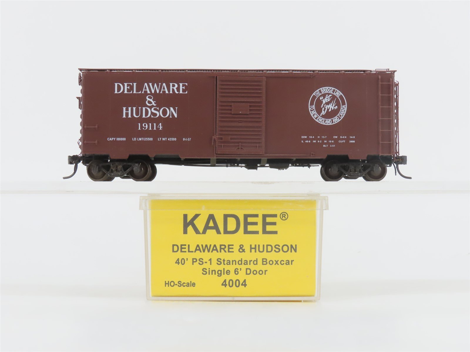 HO Scale Kadee 4004 D&H Delaware & Hudson "Bridge Line" 40' PS-1 Box Car #19114