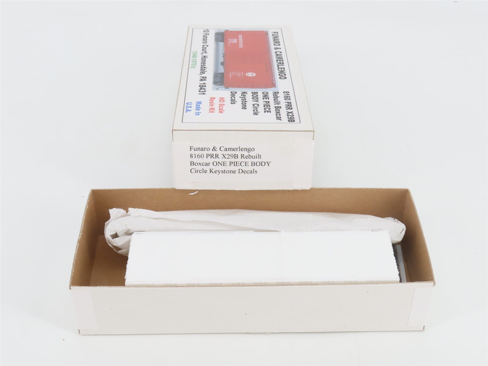 HO Scale Funaro & Camerlengo Resin Kit 8160 Undecorated PRR X29B 40' Box Car