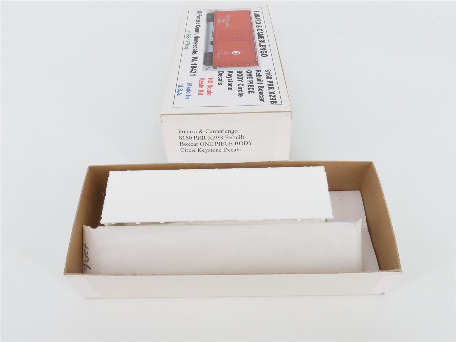 HO Scale Funaro & Camerlengo Resin Kit 8160 Undecorated PRR X29B 40' Box Car