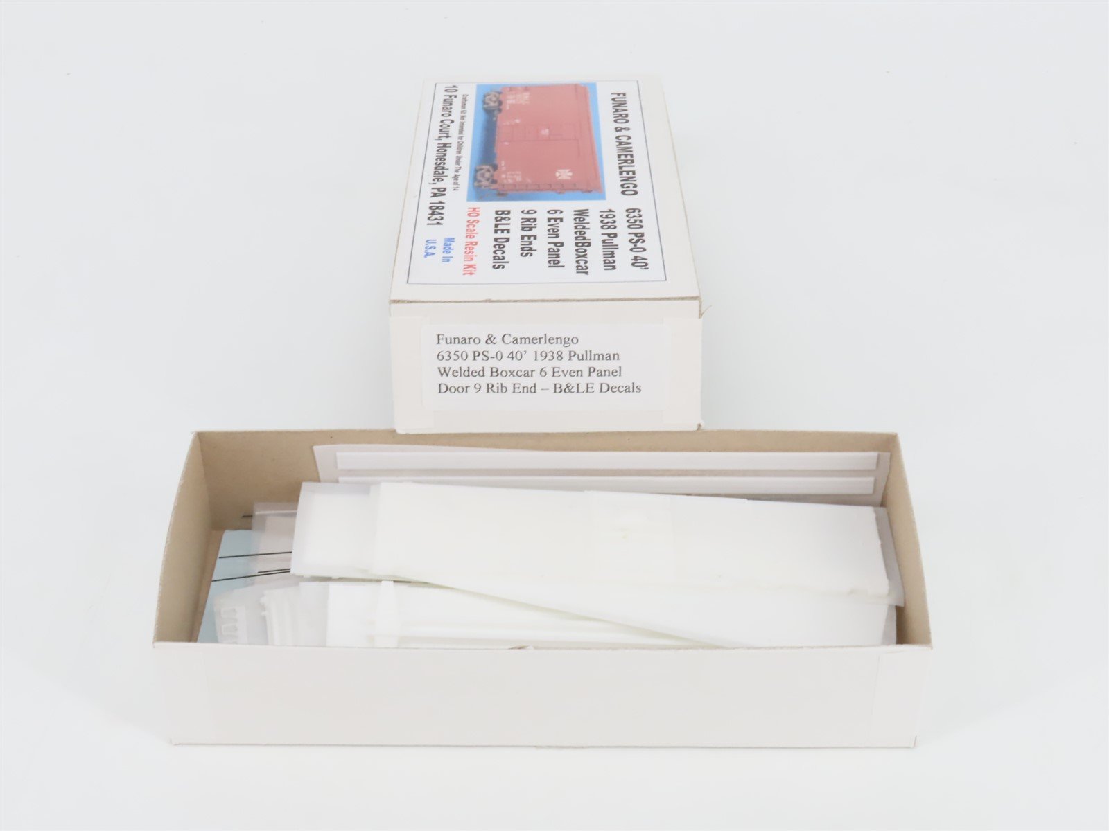 HO Funaro & Camerlengo Resin Kit 6350 Undecorated B&LE 1938 PS-0 40' Box Car