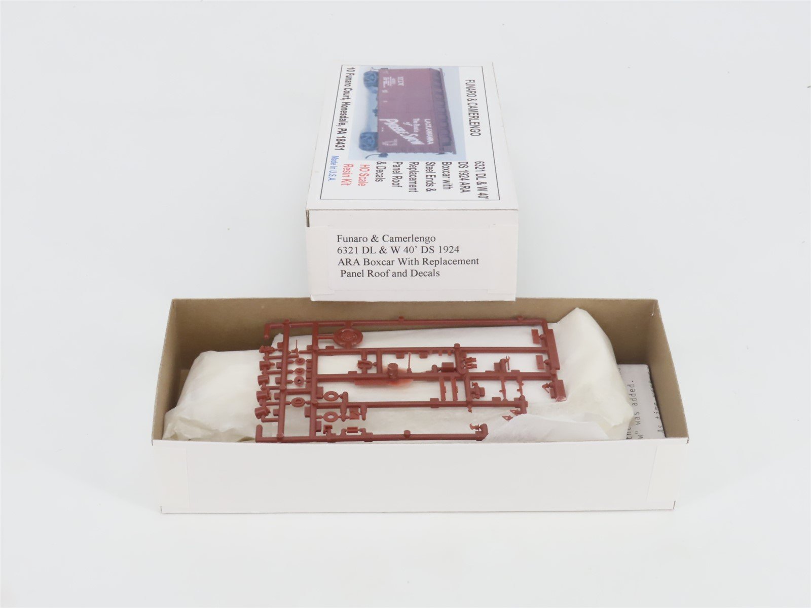 HO Funaro & Camerlengo Resin Kit 6321 Undecorated DL&W 1924 ARA 40' Box Car