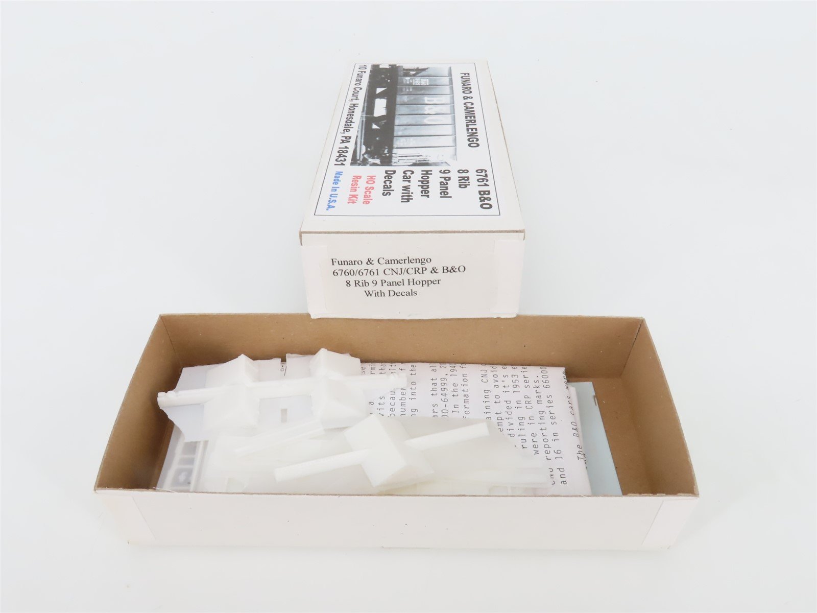 HO Funaro & Camerlengo Resin Kit 6761 Undecorated B&O/CNJ/CRP 2-Bay Hopper