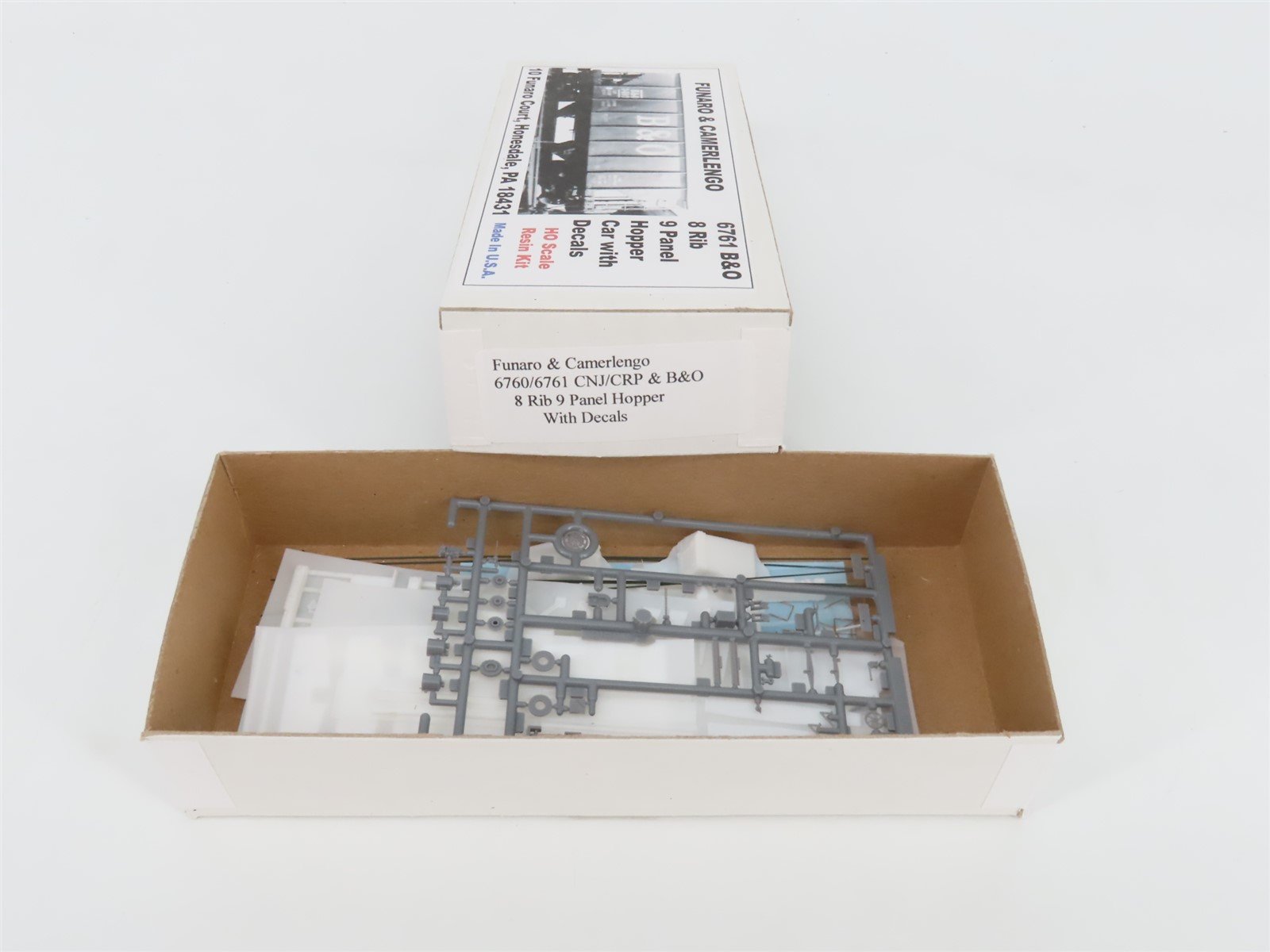 HO Funaro & Camerlengo Resin Kit 6761 Undecorated B&O/CNJ/CRP 2-Bay Hopper