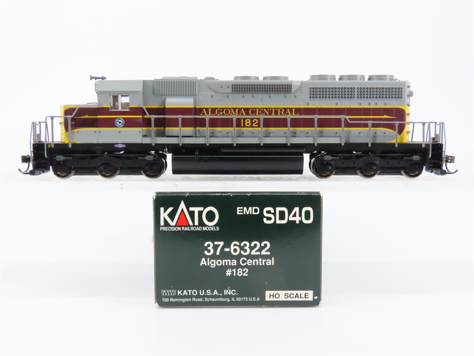 HO Scale KATO 37-6322 AC Algoma Central EMD SD40 Diesel #182 - DCC Ready