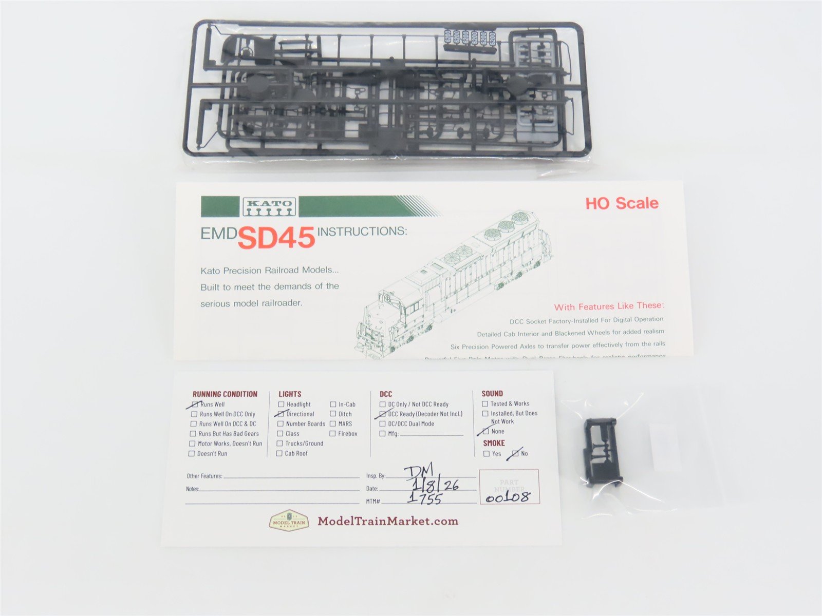 HO Scale KATO 37-1742 PRR Pennsylvania EMD SD45 Diesel #6200 - DCC Ready