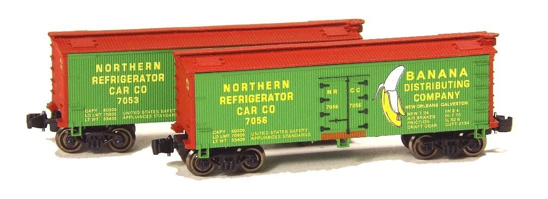 Z Scale FULL THROTTLE FTB9202-1 NRCC Bananas 34' Woodside Reefers Set #1