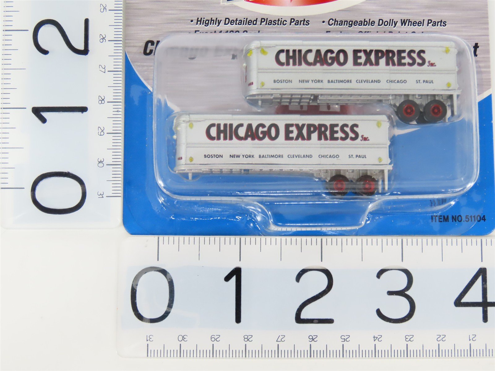 LOT of 3 Pks. N Scale CMW Mini Metals 51104 Chicago Express 32' Aerovan Trailers