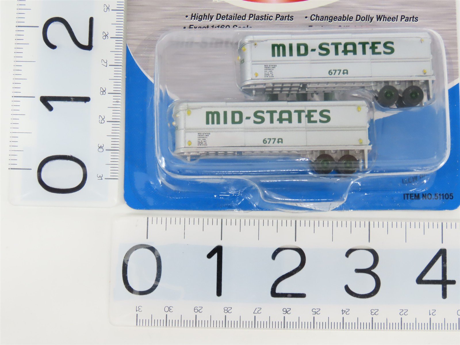 LOT of 3 Packs N Scale CMW Mini Metals Mid-States/Chicago Express 32' Trailers