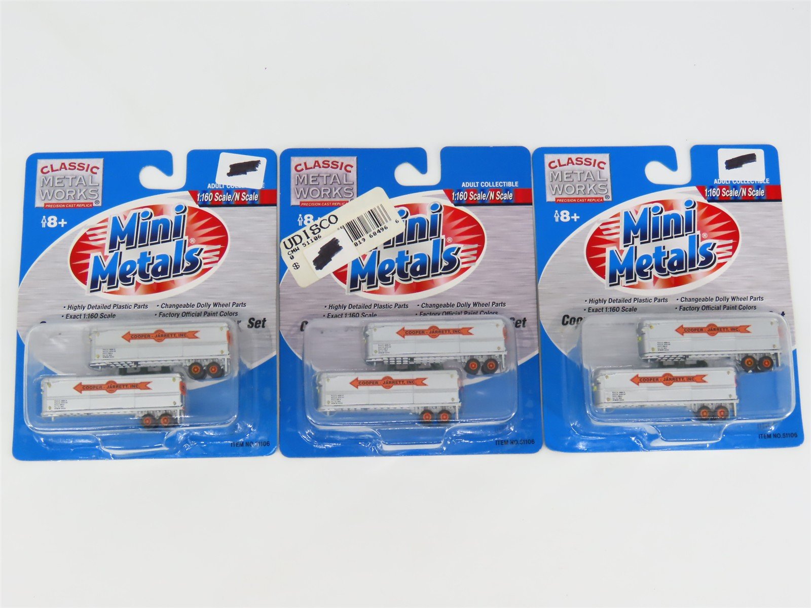 LOT of 3 Packs N Scale CMW Mini Metals 51106 Cooper-Jarrett 32' Trailers