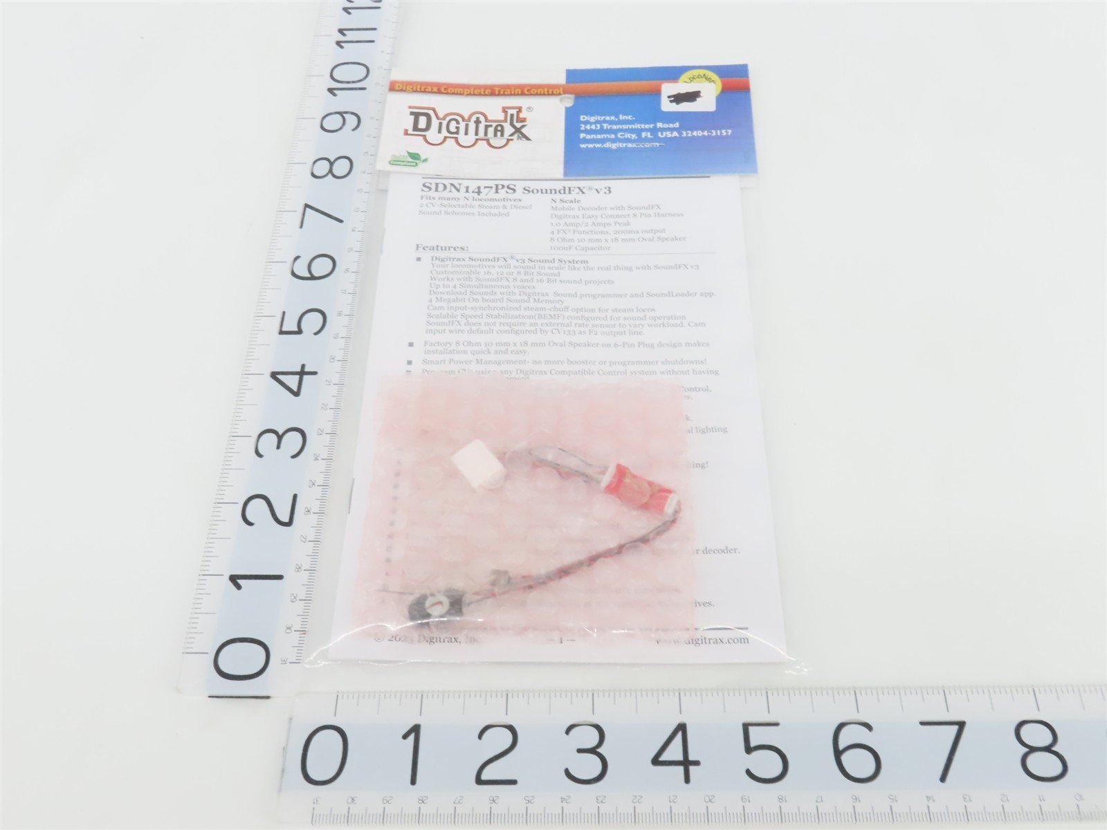 Digitrax SDN147PS SoundFX 3 DCC Sound Decoder & Speaker for N Scale Locomotives