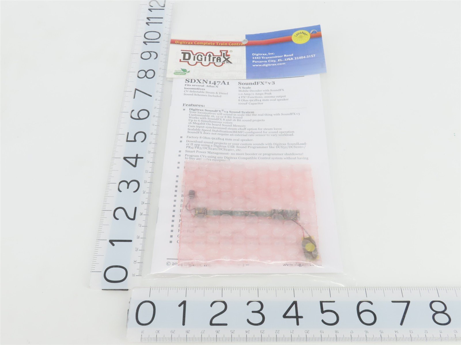 Digitrax SDXN147A1 SoundFX 3 DCC Sound Decoder & Speaker for Atlas N Scale