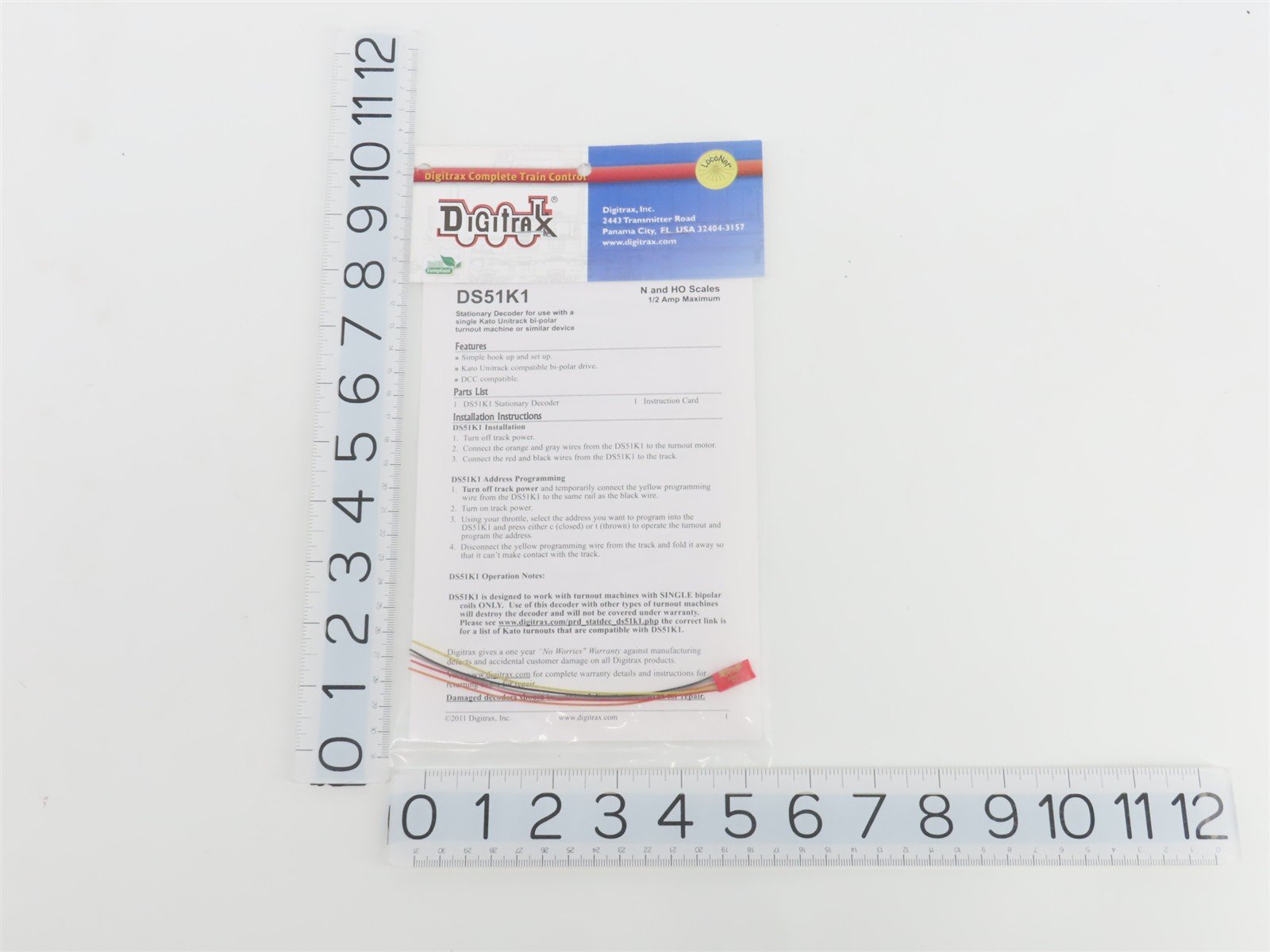 Digitrax DS51K1 DCC Decoder for KATO Unitrack Bi-Polar Switch Machines