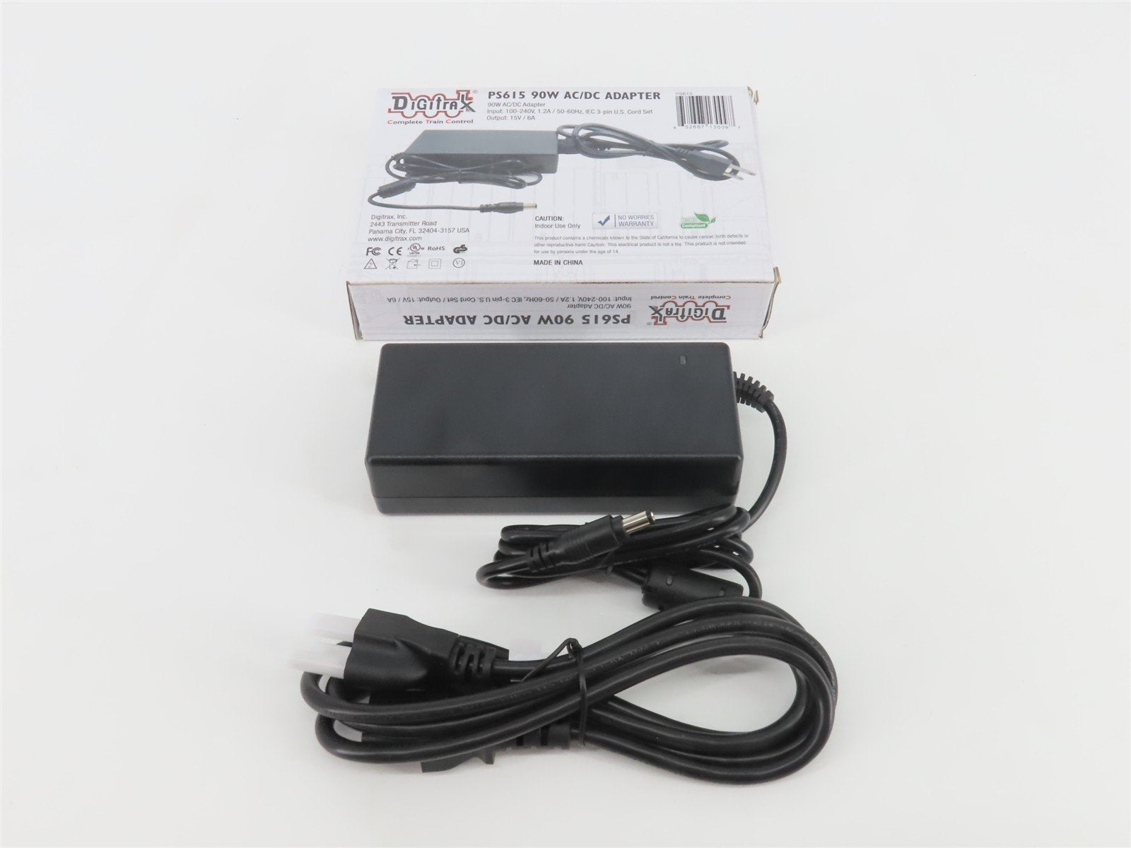 Digitrax PS615 90W AC/DC Adapter Power Supply - Output 15VDC, 6A