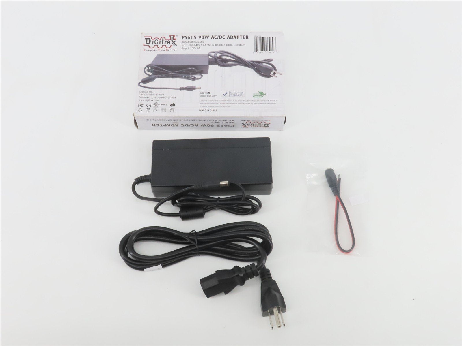 Digitrax PS615 90W AC/DC Adapter Power Supply - Output 15VDC, 6A