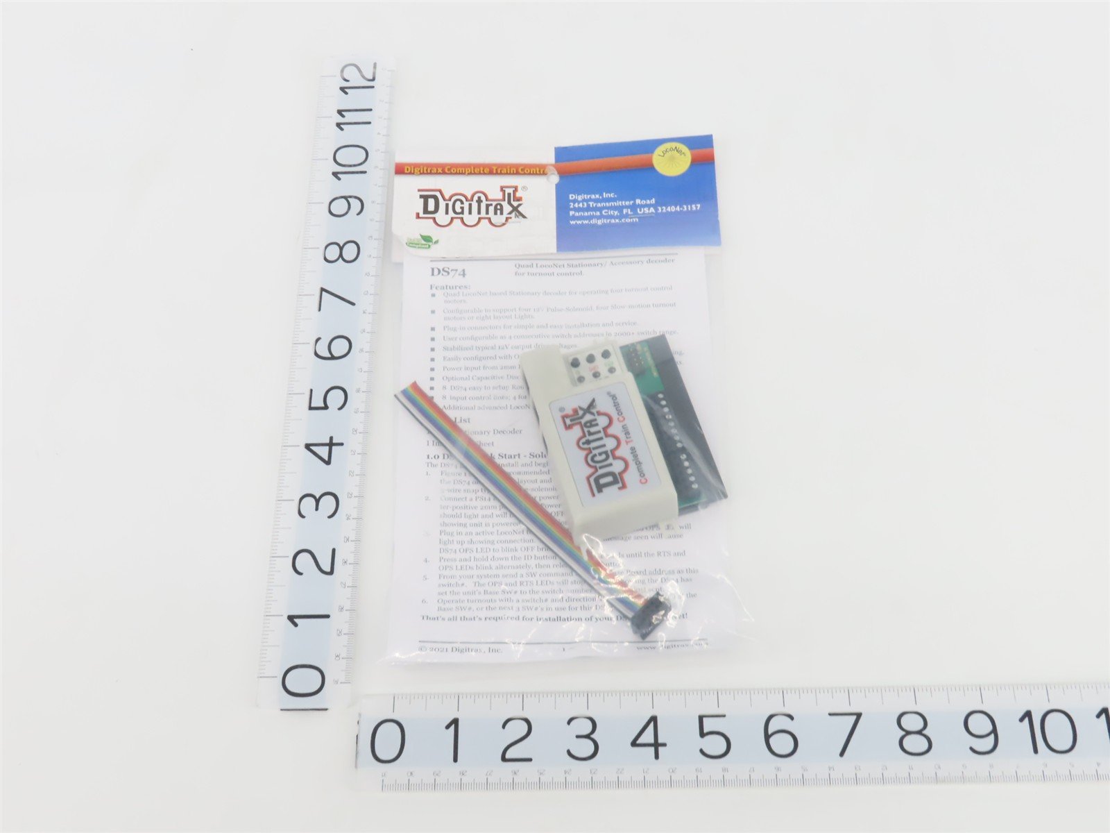 Digitrax DS74 LocoNet Quad Switch DCC Stationary Turnout Decoder