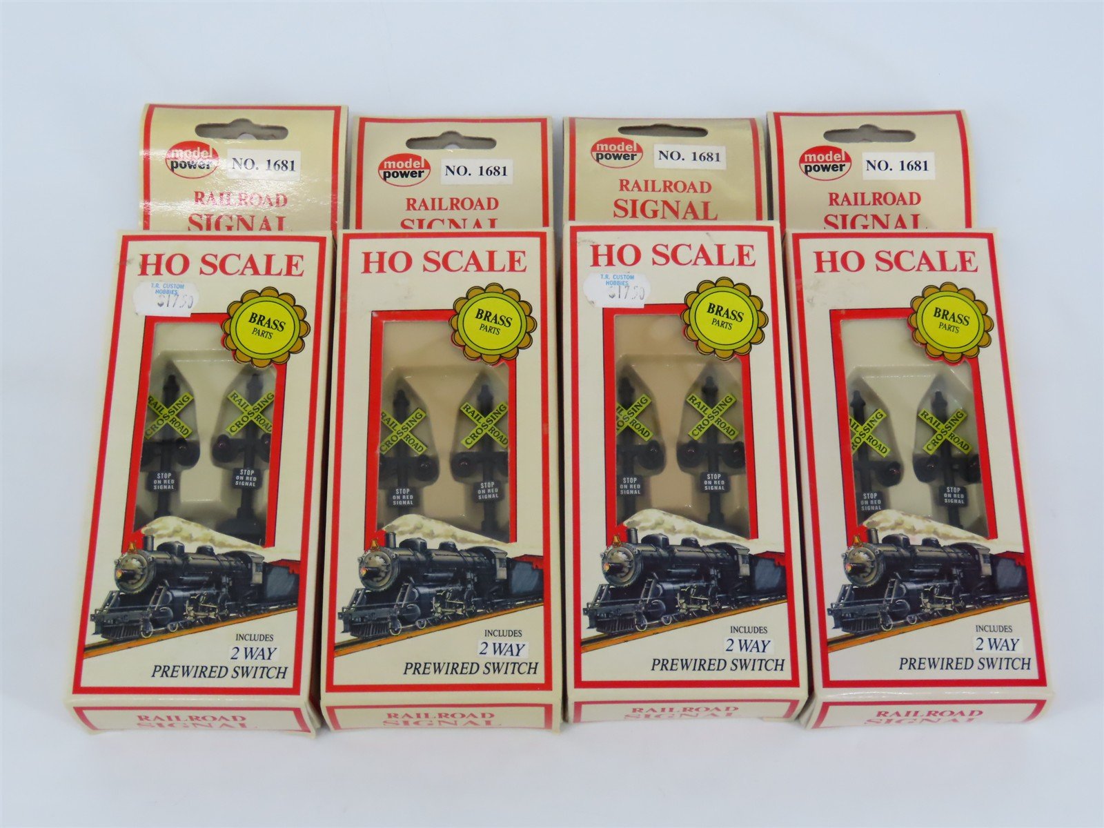 LOT of 4 HO 1/87 Scale Model Power 1681 Railroad Signal w/ 2 Way Prewired Switch